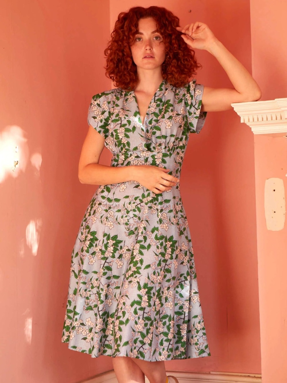 Palava Rita Dress- Blue Apple Blossom Size 14